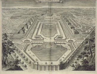 セバスチャンアントワーヌ（1687-p.1761）によって刻まれたマルリーの城と公園の眺め、1715年